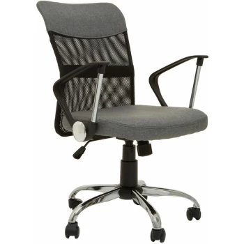 Image of Premier Housewares - Grey Home Office Chair with Chrome Arms