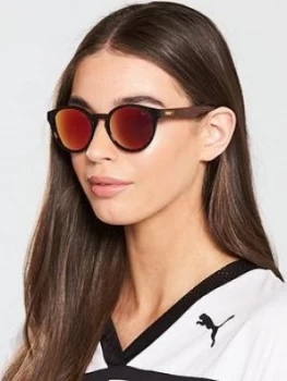 Image of Puma Oval Sunglasses - Red, Women
