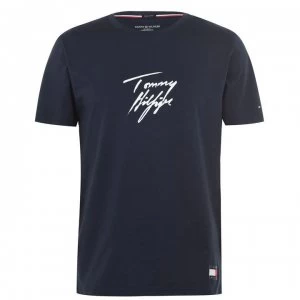 Image of Tommy Bodywear Short Sleeve Signature T Shirt - Navy Blazer
