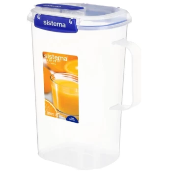 Image of Sistema 2L Juice Jug - Clear w/Blue