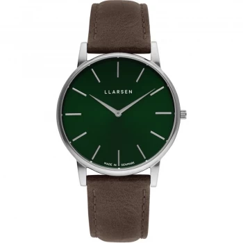 Image of LLARSEN Green and Brown 'Oliver' Mens Watch - 147sfs3-swood20 - multicoloured