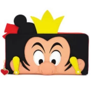 Image of Loungefly Disney Queen Of Hearts Faux Leather Zip Around Purse