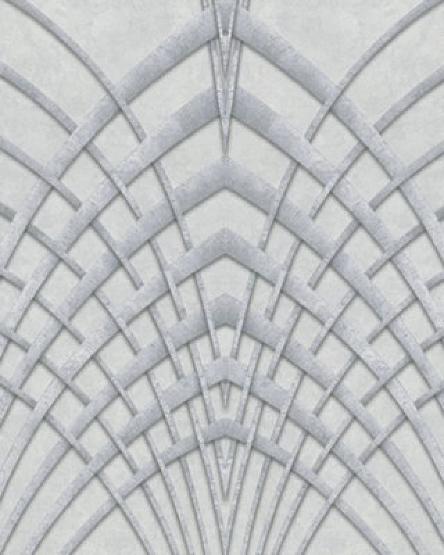 Image of Galerie Avalon Grey Silver Art Deco Embossed Wallpaper