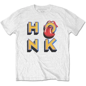 Image of The Rolling Stones - Honk Letters Mens Medium T-Shirt - White