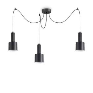 Image of Holly Indoor Ceiling Pendant Lamp 3 Lights Black, E27