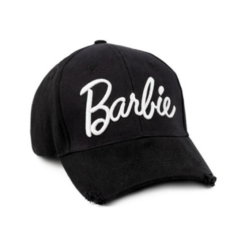 Image of Barbie Adjustable Curved Peak Cap Black female