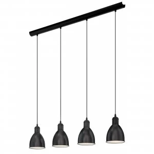 Image of EGLO ES/E27 4 x Pendant Light Black/Cream - 49466