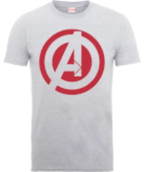 Image of Marvel Avengers Assemble Captain America Logo T-Shirt - Grey - M