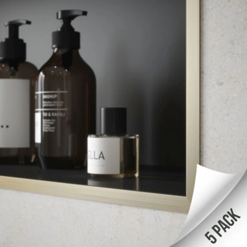 Image of Homelux Brushed Gold Straight Edge Tile Trim For Tiles Up To 9mm - Value Pack Of 5 X 2.5M Trims