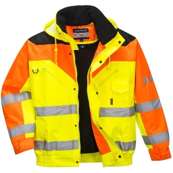 Image of Portwest - S464YERXXXL - sz 3XL Contrast Plus Bomber Jacket - Yellow