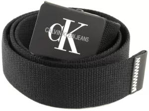 Image of Calvin Klein Jeans Mens Monogram Canvas Belt - Black - M/90cm