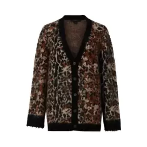 Image of AllSaints AllSaints Leopard Star Cardigan Womens - Brown