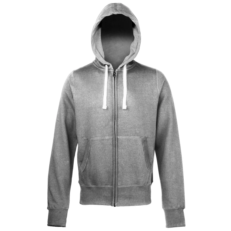 Image of AWDis AWDis Men Chunky Premium Heavyweight Hooded Sweatshirt Hoodie Zoodie in Charcoal Size: Small Charcoal S Male 5057520074900