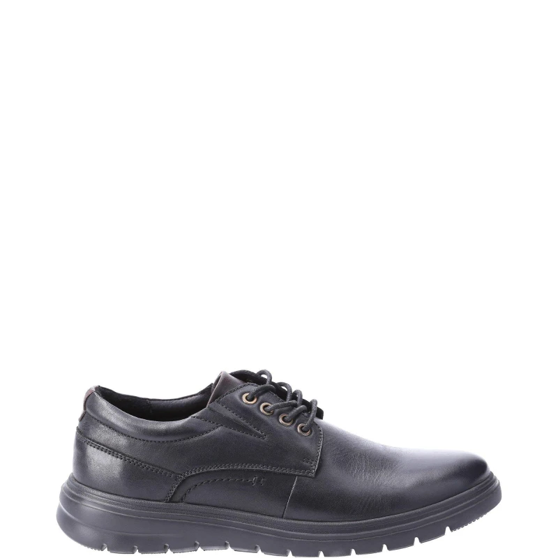 Image of Hush Puppies Mens Triton Lace Up Leather Smart Shoes UK Size 8 (EU 42) Black HUS726-BLACK-8