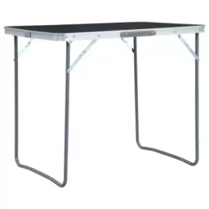 Image of Vidaxl Foldable Camping Table With Metal Frame 80x60cm Grey