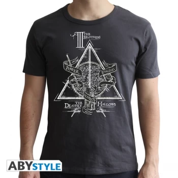 Image of Harry Potter - Deathly Hallows Mens Medium T-Shirt - Grey