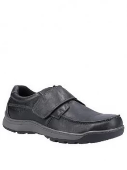 Image of Hush Puppies Casper Velcro Leather Shoes - Black