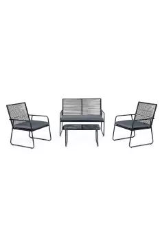 Image of Catalano Steel Conversation Set Outdoor Garden Lounge 4 Seats