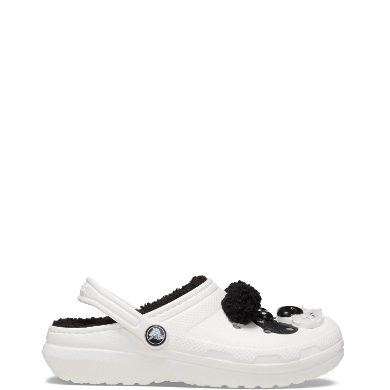 Image of Crocs Kids Classic Lined I AM Panda Bear Clogs Chalk/Black J2