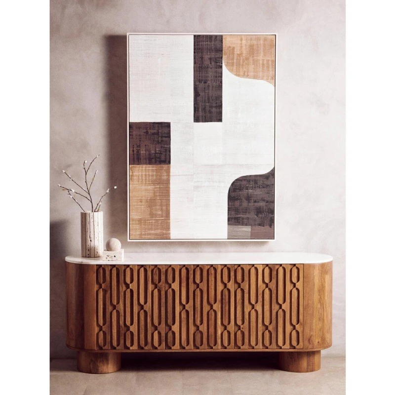 Image of Fifty Five South Astratto Neutral Abstract Textured Canvas Wall Art Multi unisex One Size