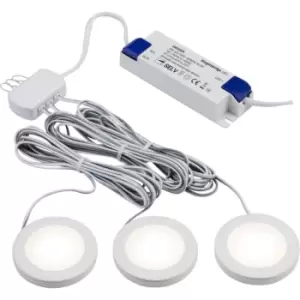 Image of LED Dimmable Under Cabinet Lights in White - Pack of 3 - 3000K 230V IP20 2.5W