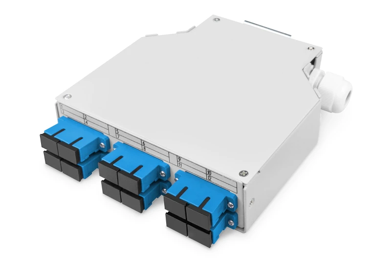 Image of Digitus Fiber optic DIN rail box. OS2. equipped. with SC adapter and p