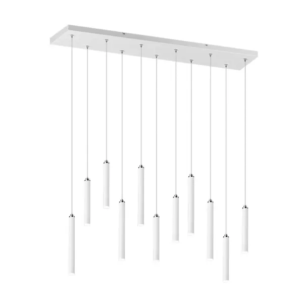 Image of Tubular Modern 11 Light Cluster Bar Pendant Ceiling Light White Matt 3000K