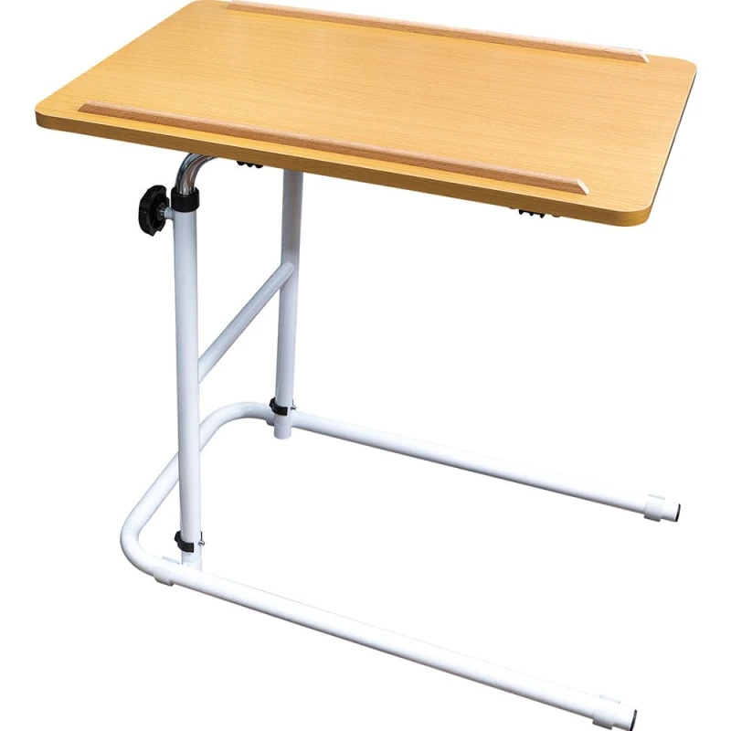 Image of Loops Beech Overbed Table - Height and Angle Adjustable - 600 x 400mm Surface Area Multi