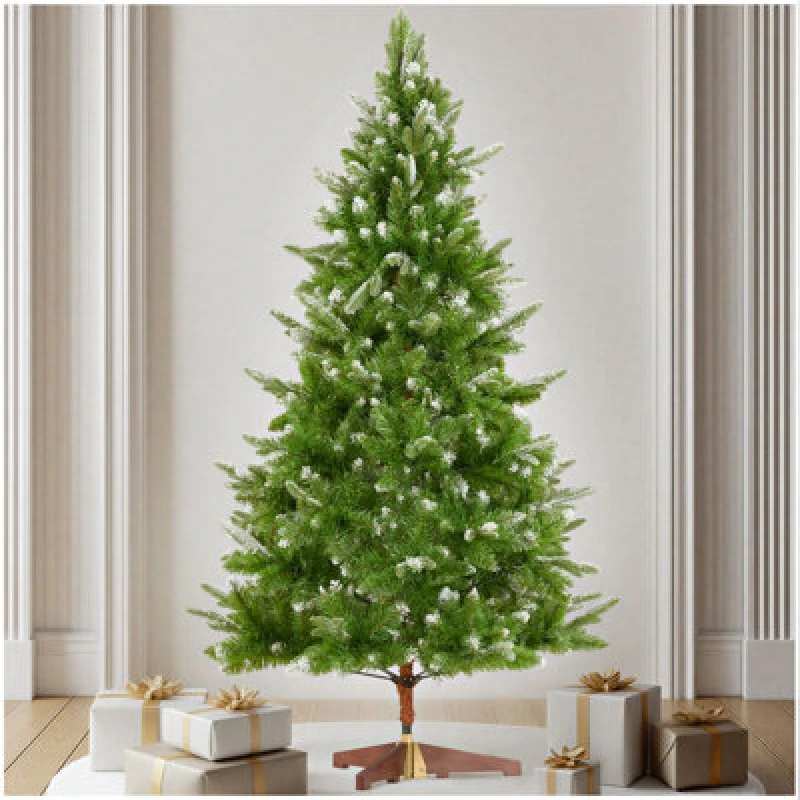 Image of Tectake Christmas Tree Blitzen - 180 Cm Tall, Green Pvc Needles, Frosted Tips, With Stand - 180 Cm - Green