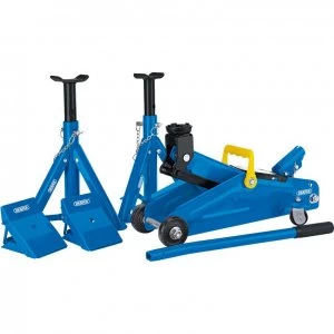 Image of Draper Trolley Jack and Axle Stands Combination Kit 2 Tonne