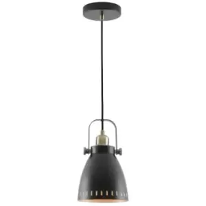 Image of Luminosa Lighting - Small Ceiling Dome Pendant, 1 x E27, Matt Black, Antique Brass, Khaki