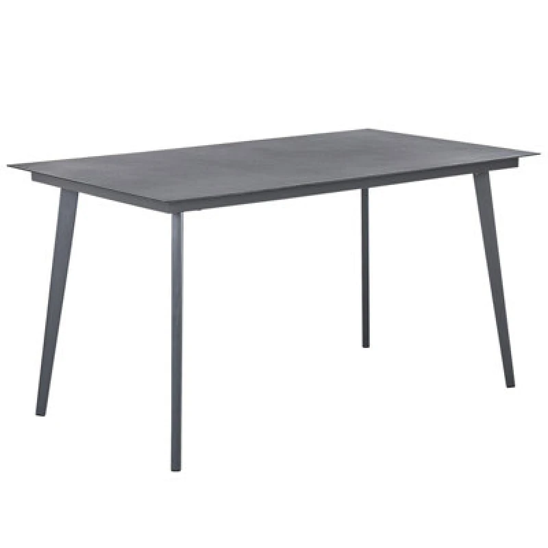 Image of Beliani Garden Dining Table Mileto 140 Cm 80 Cm Glass Grey