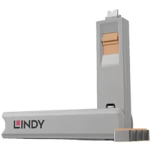 Image of LINDY USB-C socket lock Lindy 4 Piece set Orange incl. 1 key 40428
