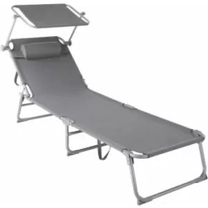 Image of Tectake Sun Lounger Chloe Grey