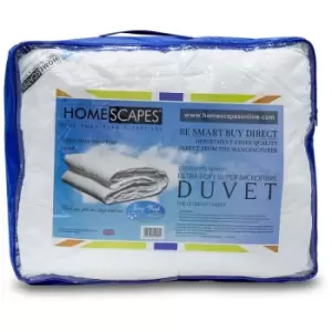 Image of HOMESCAPES Luxury Hotel Quality Super Microfibre All Seasons Double Size Duvet - White