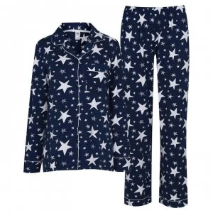 Image of Chelsea Peers Star Print Pyjama Set - Navy/White