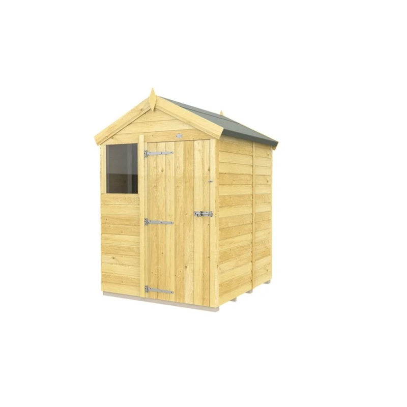 Image of Buttercup Farm 5 x 5 Feet Apex Shed - Single Door W/ Windows - L158 x W147 x H217cm in Brown Brown Unisex