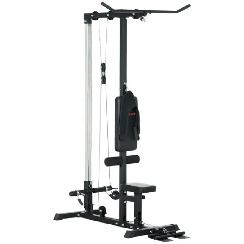 Image of SPORTNOW Pull Up Station Power Cage with Adjustable Seat, Home Gym - Red, Red A91-293V00RD