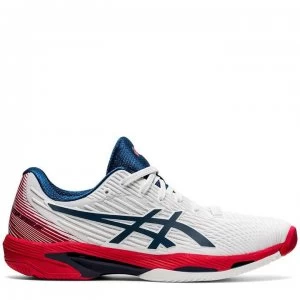 Image of Asics Solution Tennis Shoes - White/Blue