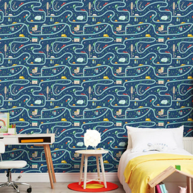 Image of Hoopla Walls Road Trip Indigo Riot 10M Wallpaper