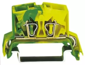 Image of Wago Green/Yellow 264 Standard Din Rail Terminal, 28 12 AWG