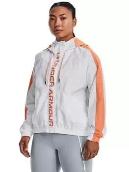 Image of Under Armour Rush Woven Full Zip Jacket, White/Multi Size M Women
