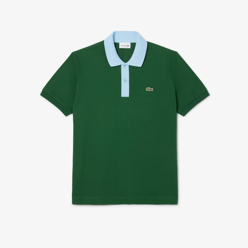 Image of Lacoste Contrast Collar L.12.12 Polo Shirt Green male S
