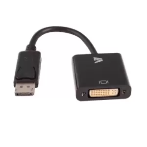 Image of V7 Black Video Adapter DisplayPort Male to DVI-I Female