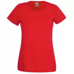 Image of Fruit Of The Loom Ladies/Womens Lady-Fit Valueweight Short Sleeve T-Shirt (2XL) (Red)