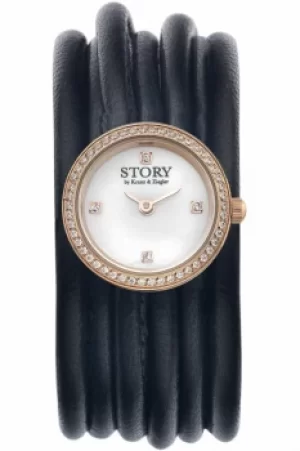 Image of Ladies Story Watch Black Lambskin Watch 1904502-57