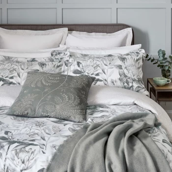 Image of Sanderson King Protea Single Duvet Cover, Grey & Linen