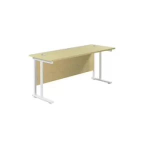 Image of Jemini Rectangular Cantilever Desk 1800x600x730mm Maple/White KF806660