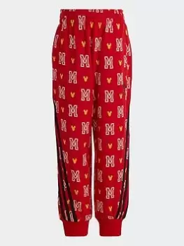 Image of adidas X Disney Mickey Mouse Joggers, Red, Size 2-3 Years