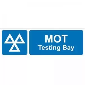 Image of MOT Testing Bay&rsquo; Sign; Rigid PVC Board 600mm x 200mm